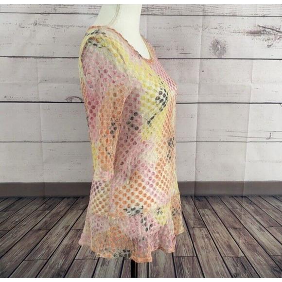 John Paul Richard Top Blouse Womens Large Multicolor Mesh Knit Costal Breathable - Picture 7 of 12